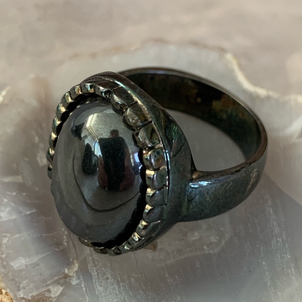 Hematite Stone Ring - image 1
